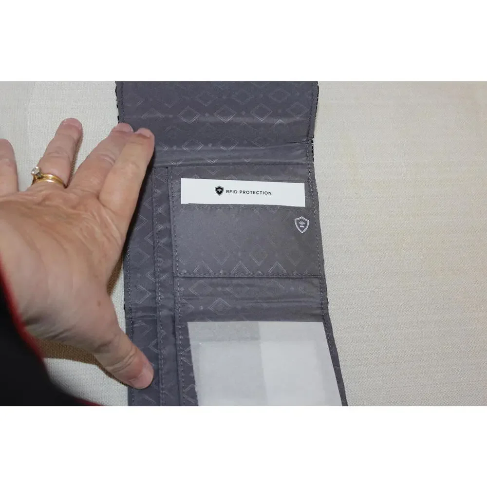 NEW Vera Bradley Stellar Paisley RFID Mini Tri-Fold Wallet - Picture 2 of 3